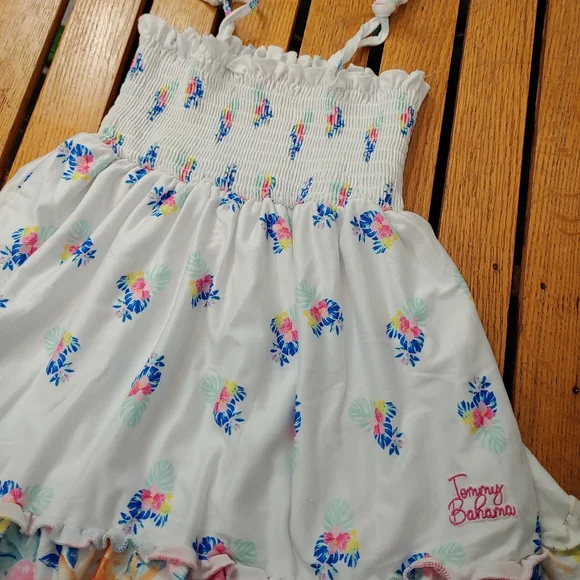 Tommy Bahama Toddler Girls Smocking Floral Ruffle Lined Sundress Size 3T - Picture 4 of 10